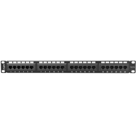 Lanberg PPU5-1024-B - Patch panel - RJ-45 X 24 - black, RAL 9004 - 1U - 19" - 2