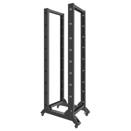Lanberg - Rack open frame - 4-post - black - 42U - 19" - 5