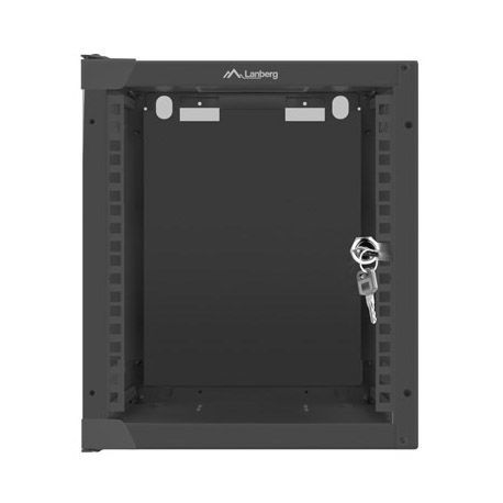 Lanberg - Rack cabinet - wall mountable - black, RAL 9004 - 6U - 10" - 1
