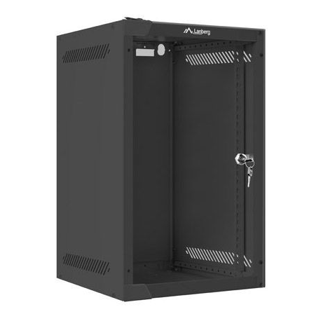 Lanberg - Rack cabinet - wall mountable - black, RAL 9004 - 9U - 10" - 0