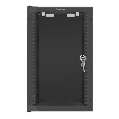 Lanberg - Rack cabinet - wall mountable - black, RAL 9004 - 9U - 10" - 1
