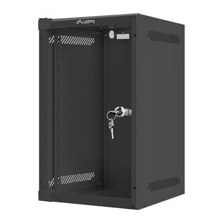 Lanberg - Rack cabinet - wall mountable - black, RAL 9004 - 9U - 10" - 2