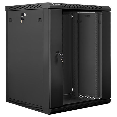 Lanberg - Rack cabinet - wall mountable - black, RAL 9004 - 15U - 19" - 2