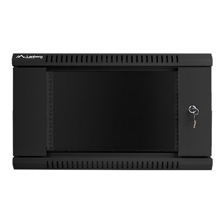 Lanberg - Rack cabinet - wall mountable - black, RAL 9004 - 6U - 19" - 1