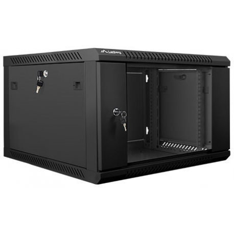 Lanberg - Rack cabinet - wall mountable - black, RAL 9004 - 6U - 19" - 2