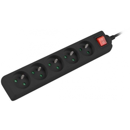 Lanberg - Power strip - 2500 Watt - input: CEE 7 / 7 - output connectors: 5 (5 x power CEE 7 / 5) - 1.5 m - black - 0