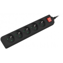 Lanberg - Power strip - 2500 Watt - input: CEE 7 / 7 - output connectors: 5 (5 x power CEE 7 / 5) - 1.5 m - black