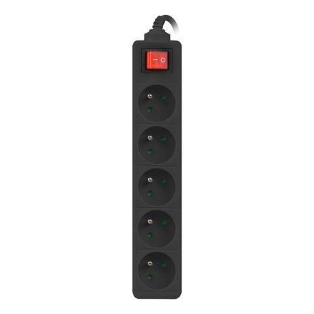 Lanberg - Power strip - 2500 Watt - input: CEE 7 / 7 - output connectors: 5 (5 x power CEE 7 / 5) - 1.5 m - black - 2