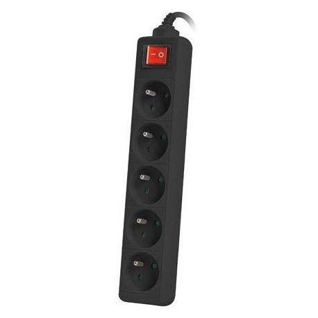Lanberg - Power strip - 2500 Watt - input: CEE 7 / 7 - output connectors: 5 (5 x power CEE 7 / 5) - 1.5 m - black - 3