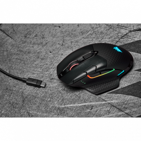 CORSAIR Gaming DARK CORE RGB PRO - Mouse - optical - 8 buttons - wireless, wired - 2.4 GHz, Bluetooth 4.2 LE, USB 2.0 - black - 17