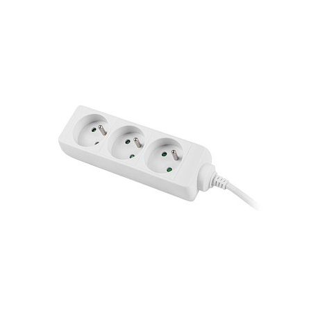 Lanberg - Power strip - 2500 Watt - input: CEE 7 / 7 - output connectors: 3 (CEE 7 / 5) - 1.5 m cord - white - 1