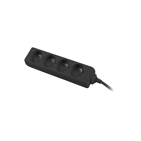 Lanberg - Power strip - input: CEE 7 / 7 - output connectors: 4 (CEE 7 / 5) - 1.5 m cord - black - 0