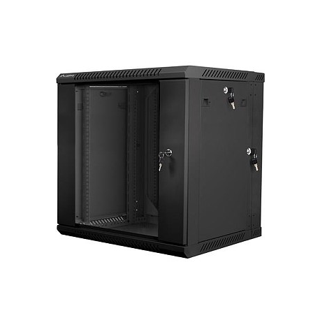Lanberg - Rack cabinet - wall mountable - black, RAL 9004 - 12U - 19" - 0