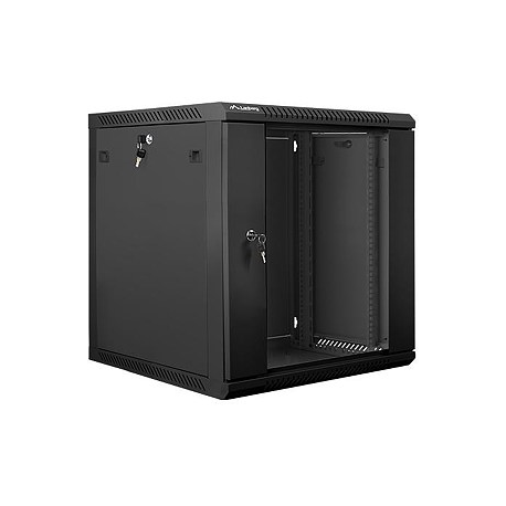 Lanberg - Rack cabinet - wall mountable - black, RAL 9004 - 12U - 19" - 3