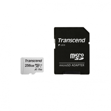 Transcend 300S - Flash memory card (adapter included) - 256 GB - A1 / Video Class V30 / UHS-I U3 / Class10 - microSDXC - 1