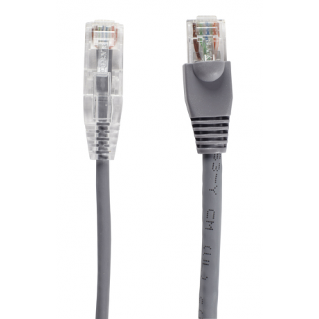 Black Box Slim-Net - Patch cable - RJ-45 (M) to RJ-45 (M) - 1.22 m - UTP - CAT 6 - booted, molded, stranded - grey - 1