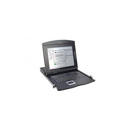 Digitus Professional DS-72210-2US - KVM console with KVM switch - 8 ports - US - 17" - rack-mountable - 1280 x 1024 @ 60 Hz - 1000:1 - black, RAL 9005 - 1U - 1