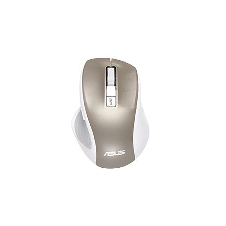 ASUS MW202 - Mouse - optical - 6 buttons - wireless - 2.4 GHz - USB wireless receiver - mud grey - 0