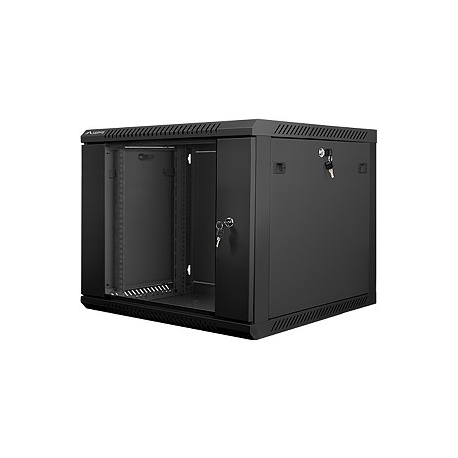 Lanberg - Rack cabinet - wall mountable - black, RAL 9004 - 9U - 19" - 0