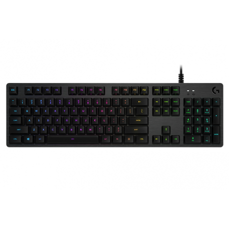 Logitech Gaming G512 - Keyboard - backlit - USB - US International - key switch: GX Brown Tactile - carbon - 1