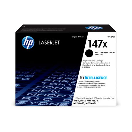 HP 147X - High Yield - black - original - LaserJet - toner cartridge (W1470X) - for LaserJet Enterprise MFP M635; LaserJet Enterprise Flow MFP M634, MFP M635, MFP M636 - 0