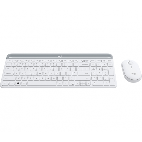 Logitech Slim Wireless Combo MK470 - Keyboard and mouse set - wireless - 2.4 GHz - US International - off-white - 9