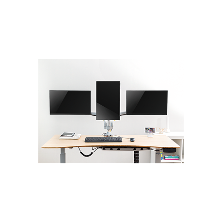 LogiLink - Mounting kit - for 3 LCD displays (adjustable arm) - aluminium - screen size: 13"-32" - desk-mountable - 5