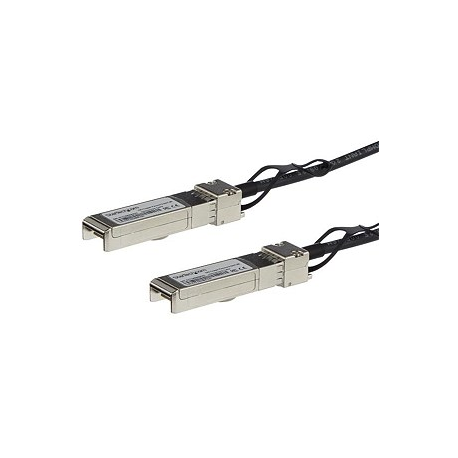 StarTech.com MSA Uncoded Compatible 2m 10G SFP+ to SFP+ Direct Attach Breakout Cable Twinax, 10 GbE SFP+ Copper DAC 10 Gbps Low Power Passive Transceiver Module DAC, 10GE Breakout Cable - Lifetime Warranty (SFP10GPC2M) - 10GBase direct attach cable - SFP+ latched to SFP+ latched - 2 m - twinaxial - SFF-8431 / SFF-8432 - passive - black - 0