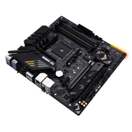 ASUS TUF GAMING B550M-PLUS - Motherboard - micro ATX - Socket AM4 - AMD B550 Chipset - USB-C Gen2, USB 3.2 Gen 1, USB 3.2 Gen 2 - 2.5 Gigabit LAN - onboard graphics (CPU required) - HD Audio (8-channel) - 2