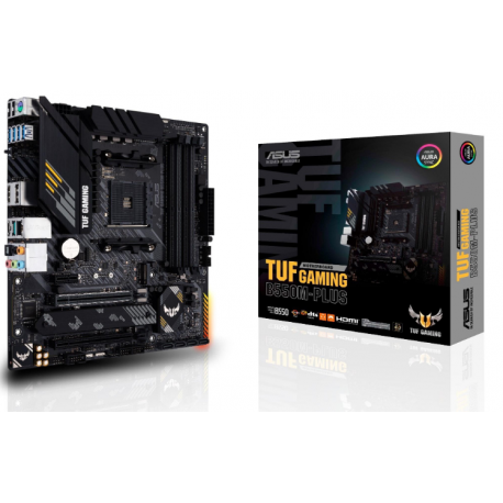 ASUS TUF GAMING B550M-PLUS - Motherboard - micro ATX - Socket AM4 - AMD B550 Chipset - USB-C Gen2, USB 3.2 Gen 1, USB 3.2 Gen 2 - 2.5 Gigabit LAN - onboard graphics (CPU required) - HD Audio (8-channel) - 7