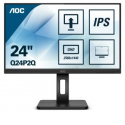 AOC Q24P2Q - LED monitor - 23.8" - 2560 x 1440 1440p (Quad HD) @ 75 Hz - IPS - 250 cd/m² - 1000:1 - 4 ms - HDMI, VGA, DisplayPort - speakers - black