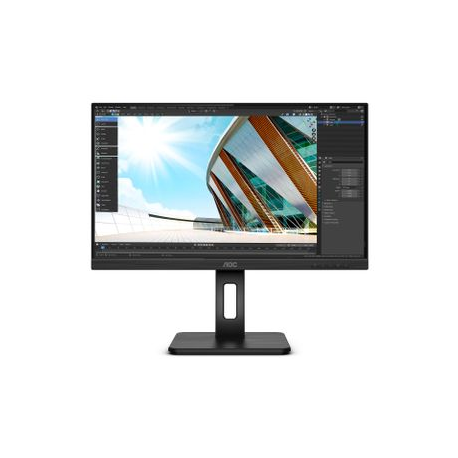 AOC Q24P2Q - LED monitor - 23.8" - 2560 x 1440 1440p (Quad HD) @ 75 Hz - IPS - 250 cd/m² - 1000:1 - 4 ms - HDMI, VGA, DisplayPort - speakers - black - 6