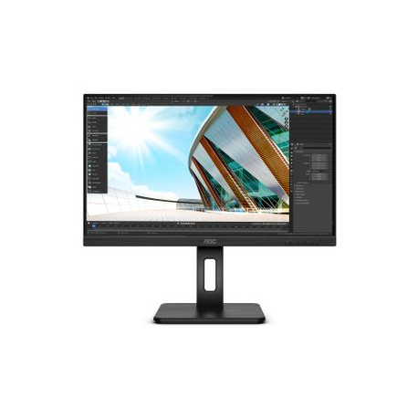 AOC Q24P2Q - LED monitor - 23.8" - 2560 x 1440 1440p (Quad HD) @ 75 Hz - IPS - 250 cd/m² - 1000:1 - 4 ms - HDMI, VGA, DisplayPort - speakers - black - 16