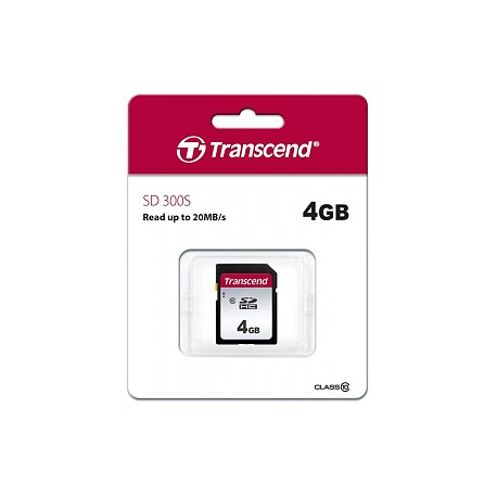 Transcend 300S - Flash memory card - 4 GB - Class 10 - SDHC - 2