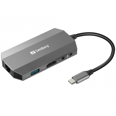 Sandberg USB-C 6-in1 Travel Dock - Docking station - USB-C - HDMI - GigE - 3