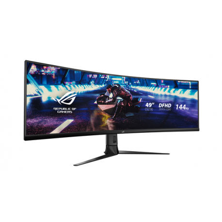 ASUS ROG Strix XG49VQ - LED monitor - gaming - curved - 49" - 3840 x 1080 DFHD - VA - 450 cd / m² - 3000:1 - DisplayHDR 400 - 4 ms - 2xHDMI, DisplayPort - speakers - black - 10