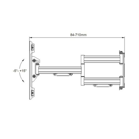 Multibrackets M Universal Flexarm Pro Super Duty - Mounting kit (wall mount with dual hinged arms) - for flat panel - black - screen size: 55"-110" - wall-mountable - 6