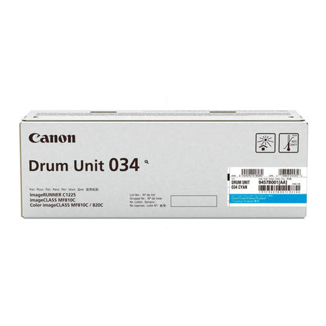 Canon 034 - Cyan - original - drum kit - for ImageCLASS MF810Cdn, MF820Cdn; imageRUNNER C1225, C1225iF - 0