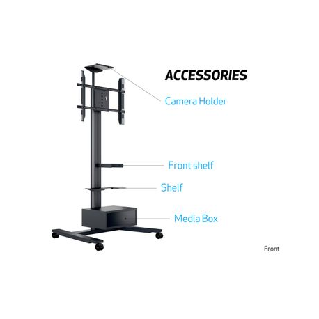 Multibrackets Public Display Stand 180 HD Single - Stand - for flat panel - lockable - aluminium - black - screen size: 55"-80" - mounting interface: up to 800 x 500 mm - 5