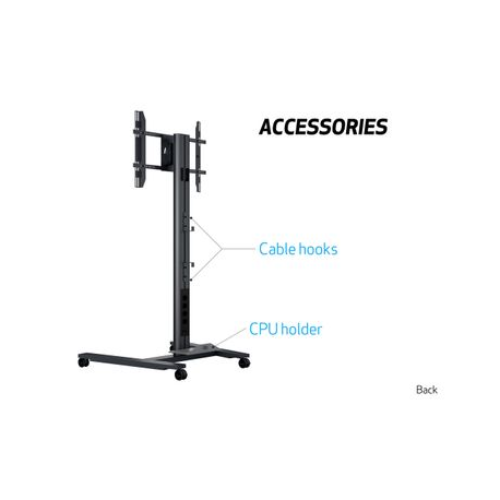 Multibrackets Public Display Stand 180 HD Single - Stand - for flat panel - lockable - aluminium - black - screen size: 55"-80" - mounting interface: up to 800 x 500 mm - 6