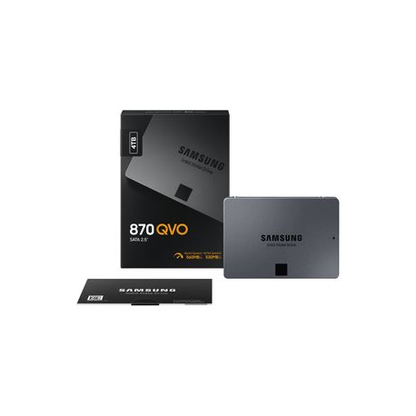 Samsung 870 QVO MZ-77Q4T0BW - SSD - encrypted - 4 TB - internal - 2.5" - SATA 6Gb / s - buffer: 4 GB - 256-bit AES - TCG Opal Encryption - 8