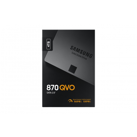 Samsung 870 QVO MZ-77Q4T0BW - SSD - encrypted - 4 TB - internal - 2.5" - SATA 6Gb / s - buffer: 4 GB - 256-bit AES - TCG Opal Encryption - 10