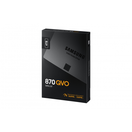 Samsung 870 QVO MZ-77Q4T0BW - SSD - encrypted - 4 TB - internal - 2.5" - SATA 6Gb / s - buffer: 4 GB - 256-bit AES - TCG Opal Encryption - 14