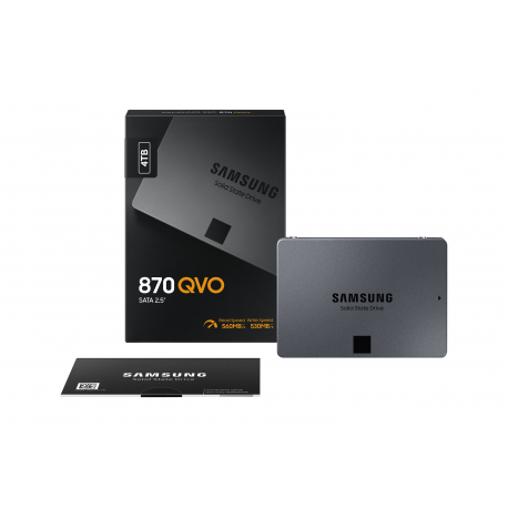 Samsung 870 QVO MZ-77Q4T0BW - SSD - encrypted - 4 TB - internal - 2.5" - SATA 6Gb / s - buffer: 4 GB - 256-bit AES - TCG Opal Encryption - 17