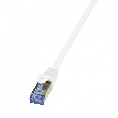 LogiLink PrimeLine - Patch cable - RJ-45 (M) to RJ-45 (M) - 25 cm - SFTP, PiMF - CAT 7 - halogen-free, molded, snagless - white - 1