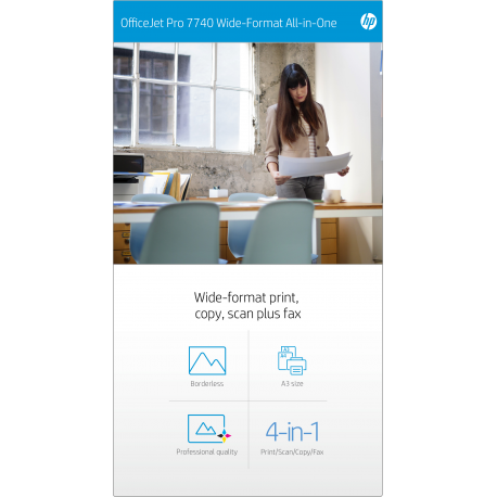 HP OfficeJet 7740 Wide Format AIO Printer (Print, Scan, Copy, Fax