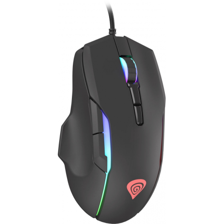 Genesis Xenon 220 - Mouse - ergonomic - optical - 7 buttons - wired - USB - black - 1