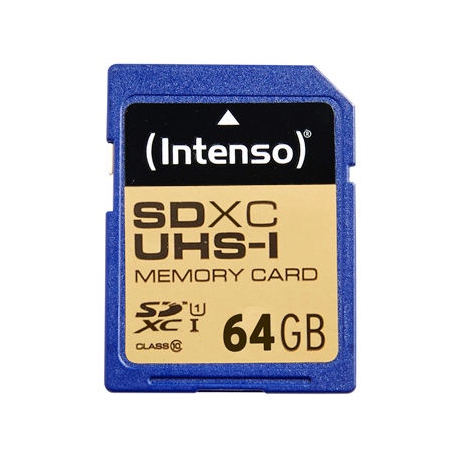 Intenso Premium - Flash memory card - 64 GB - UHS Class 1  /  Class10 - SDXC UHS-I - 0