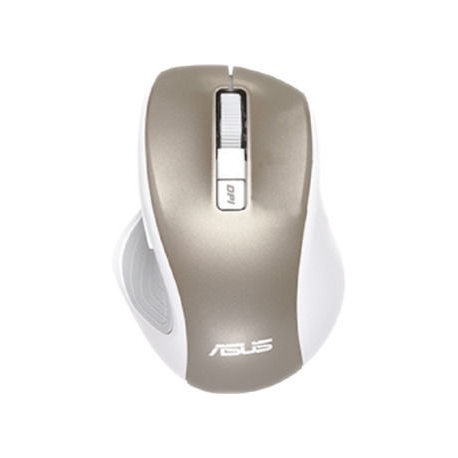 ASUS MW202 - Mouse - optical - 6 buttons - wireless - 2.4 GHz - USB wireless receiver - mud grey - 2