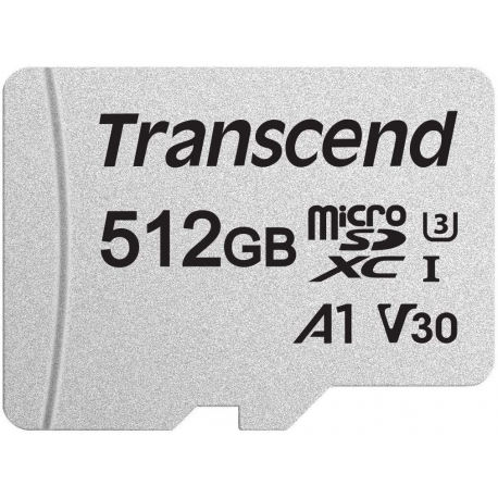 Transcend 300S - Flash memory card (adapter included) - 512 GB - A1 / Video Class V30 / UHS-I U3 / Class10 - microSDXC - 2